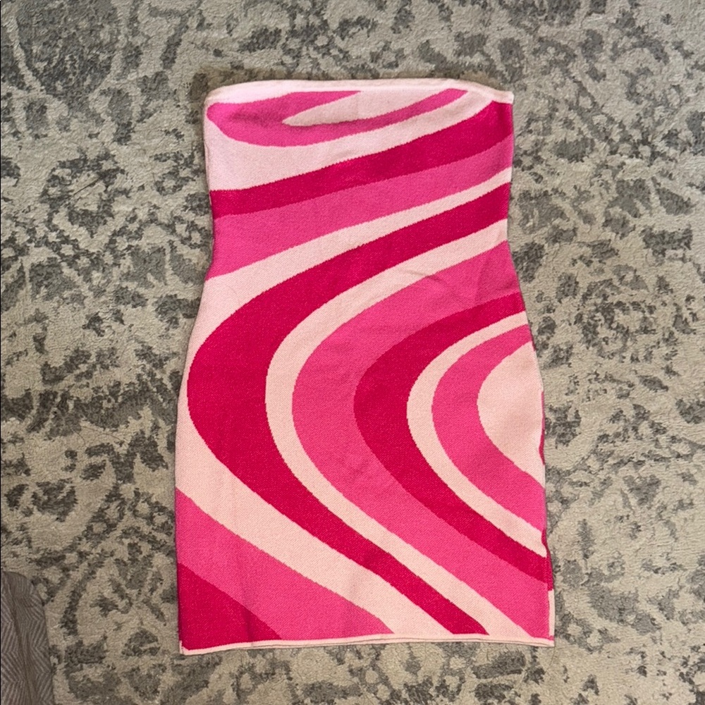 Pink Strapless Mini Dress
